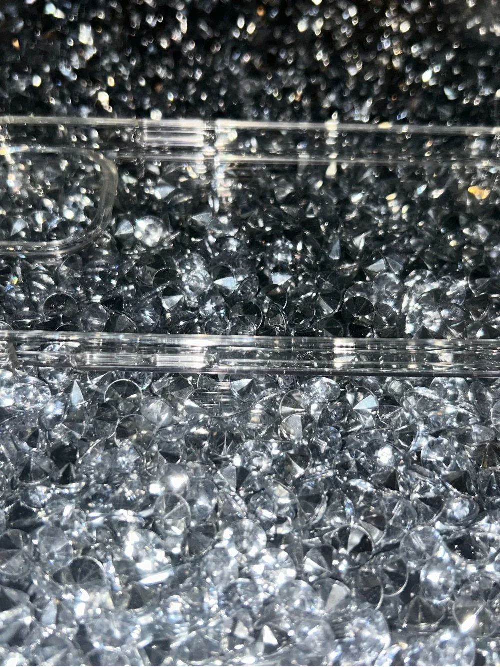 Clear Crystal Accent Phone Case - Transparent Sparkle iPhone 15